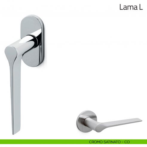 Maniglia per finestra martellina DK Lama L Olivari bassa cromo satinato