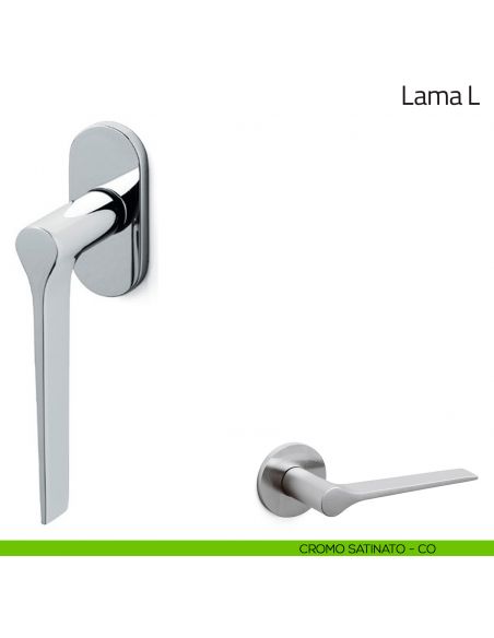 Maniglia per finestra martellina DK Lama L Olivari bassa cromo satinato