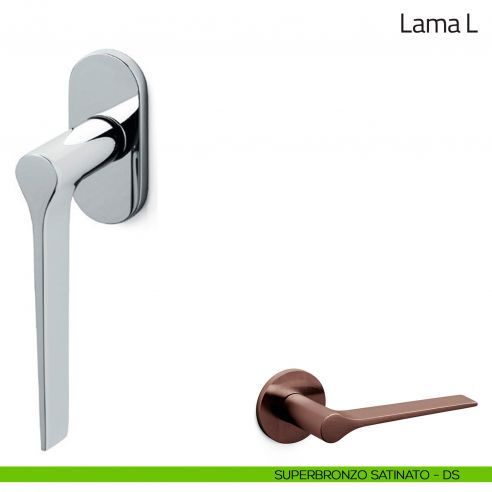 Maniglia per finestra martellina DK Lama L Olivari bassa superbronzo satinato