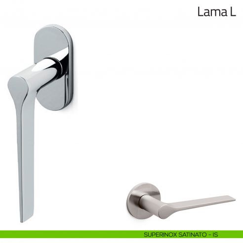 Maniglia per finestra martellina DK Lama L Olivari bassa superinox satinato