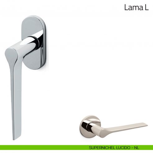 Maniglia per finestra martellina DK Lama L Olivari bassa supernichel lucido