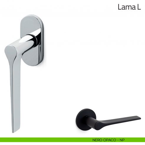 Maniglia per finestra martellina DK Lama L Olivari bassa nero opaco