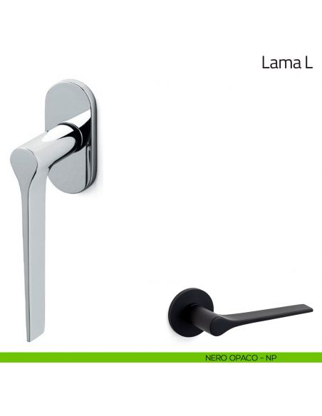 Maniglia per finestra martellina DK Lama L Olivari bassa nero opaco