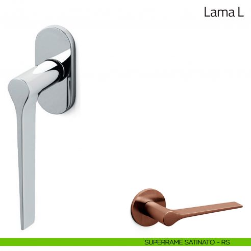 Maniglia per finestra martellina DK Lama L Olivari bassa superrame satinato