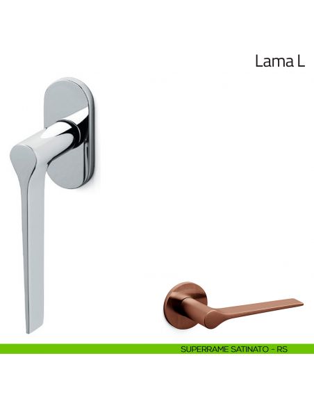 Maniglia per finestra martellina DK Lama L Olivari bassa superrame satinato