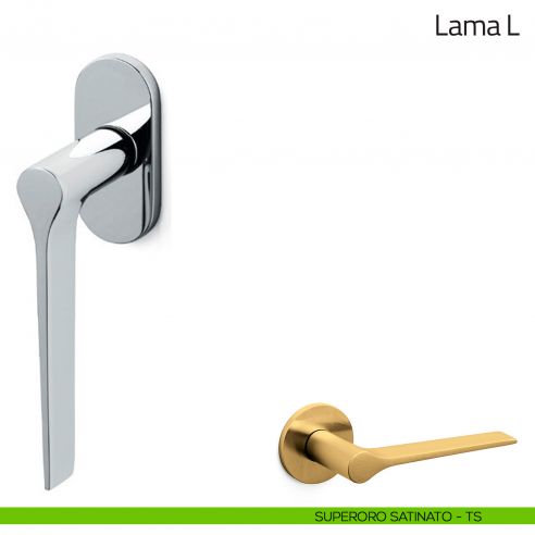 Maniglia per finestra martellina DK Lama L Olivari bassa superoro satinato