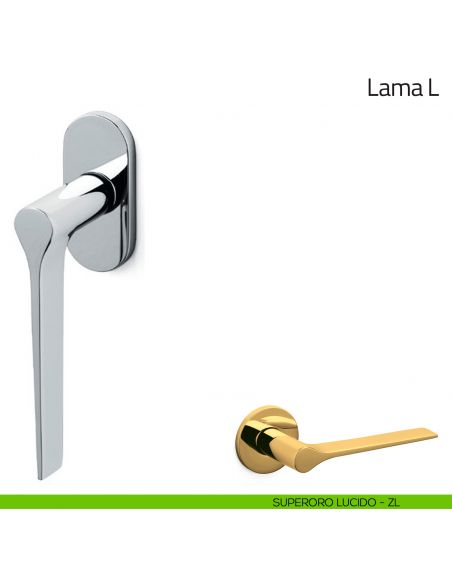 Maniglia per finestra martellina DK Lama L Olivari bassa superoro lucido