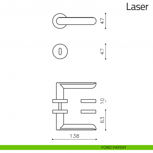 Maniglia per porta Laser Olivari foro patent