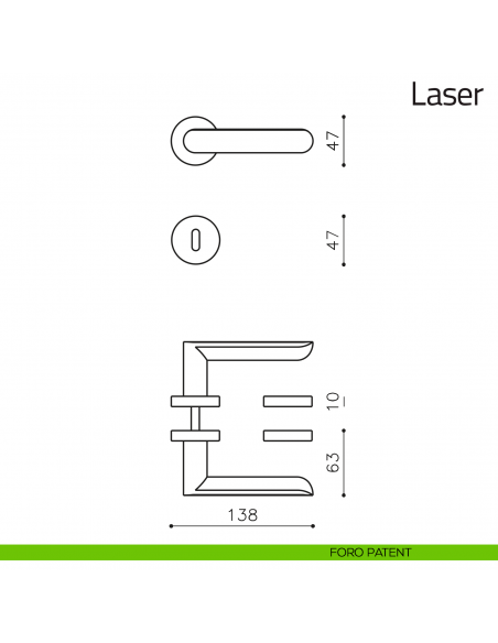 Maniglia per porta Laser Olivari foro patent