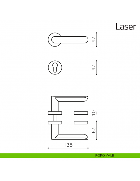 Maniglia per porta Laser Olivari foro yale