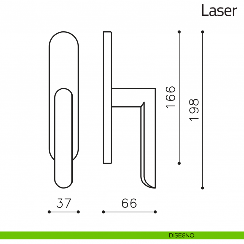 Maniglia per finestra cremonese Laser Olivari disegno