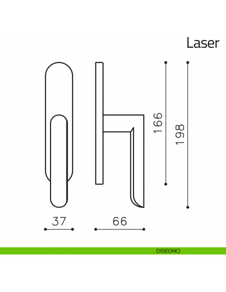 Maniglia per finestra cremonese Laser Olivari disegno