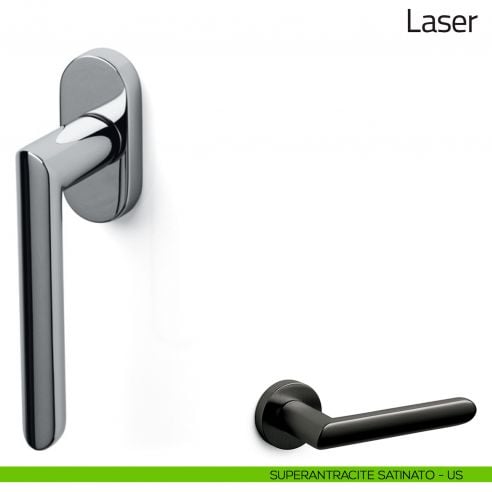 Maniglia per finestra martellina DK Laser Olivari superantracite satinato