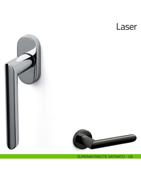 Maniglia per finestra martellina DK Laser Olivari superantracite satinato