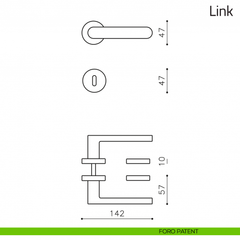 Maniglia per porta Link Olivari foro patent