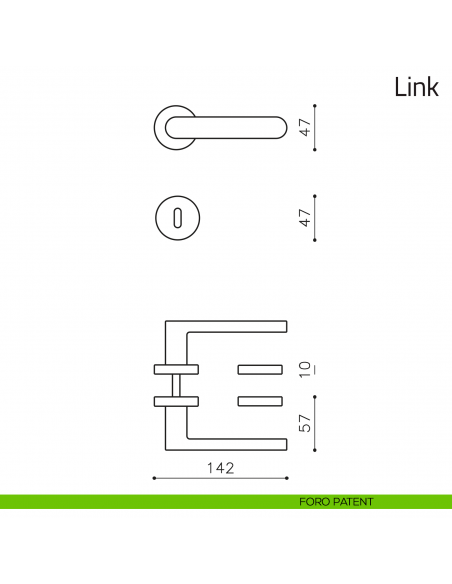 Maniglia per porta Link Olivari foro patent