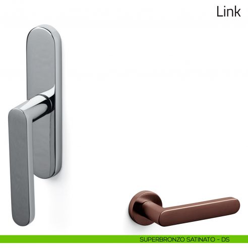 Maniglia per finestra cremonese Link Olivari superbronzo satinato