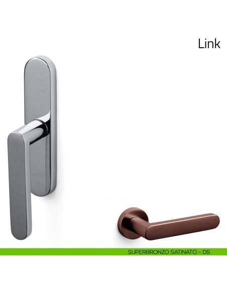 Maniglia per finestra cremonese Link Olivari superbronzo satinato