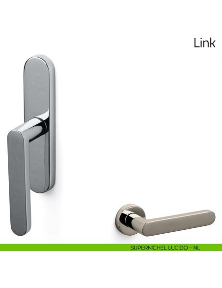Maniglia per finestra cremonese Link Olivari supernichel lucido