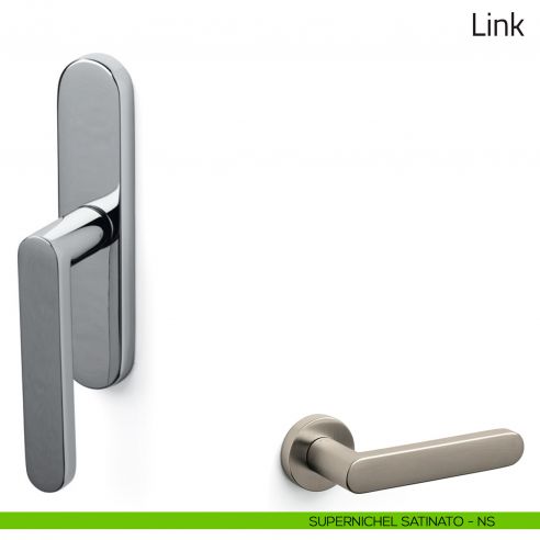 Maniglia per finestra cremonese Link Olivari supernichel satinato