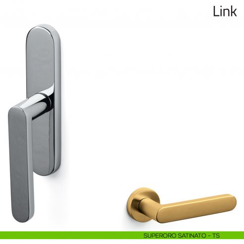 Maniglia per finestra cremonese Link Olivari superoro satinato