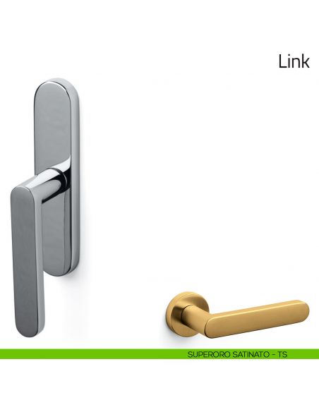 Maniglia per finestra cremonese Link Olivari superoro satinato