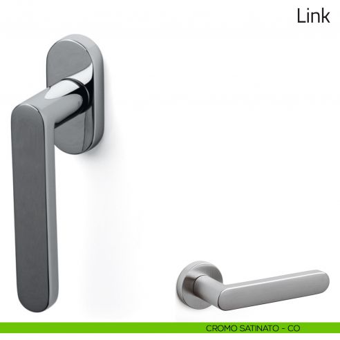 Maniglia per finestra martellina DK Link Olivari cromo satinato