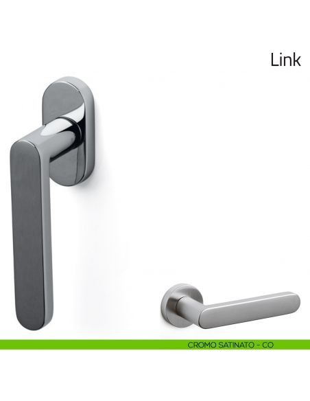 Maniglia per finestra martellina DK Link Olivari cromo satinato