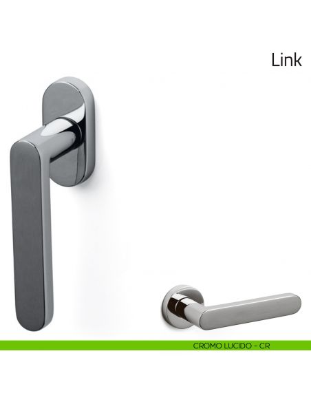Maniglia per finestra martellina DK Link Olivari cromo lucido