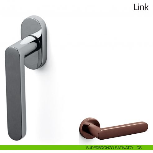 Maniglia per finestra martellina DK Link Olivari superbronzo satinato
