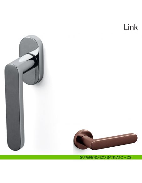 Maniglia per finestra martellina DK Link Olivari superbronzo satinato