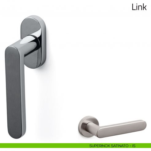 Maniglia per finestra martellina DK Link Olivari superinox satinato