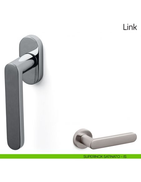 Maniglia per finestra martellina DK Link Olivari superinox satinato