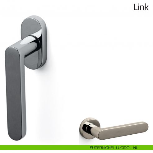 Maniglia per finestra martellina DK Link Olivari supernichel lucido