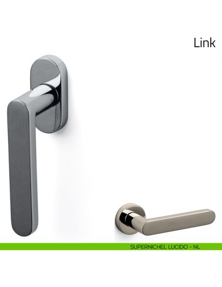 Maniglia per finestra martellina DK Link Olivari supernichel lucido