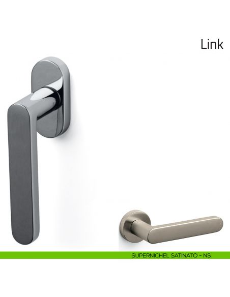Maniglia per finestra martellina DK Link Olivari supernichel satinato