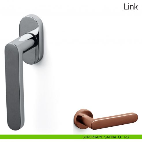 Maniglia per finestra martellina DK Link Olivari superrame satinato