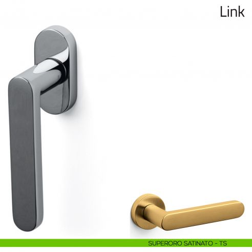 Maniglia per finestra martellina DK Link Olivari superoro satinato