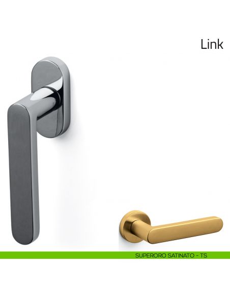 Maniglia per finestra martellina DK Link Olivari superoro satinato