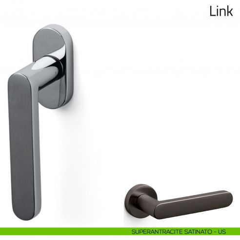 Maniglia per finestra martellina DK Link Olivari superantracite satinato