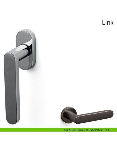 Maniglia per finestra martellina DK Link Olivari superantracite satinato