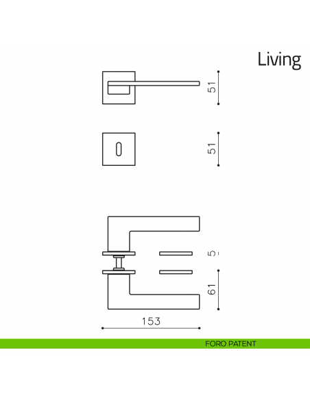 Maniglia per porta Living Olivari bassa foro patent