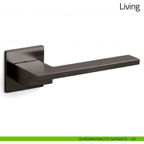 Maniglia per porta Living Olivari bassa superantracite satinato