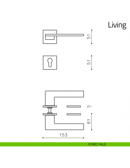 Maniglia per porta Living Olivari bassa foro yale
