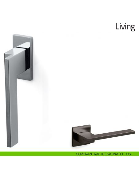 Maniglia per finestra martellina DK Living Olivari bassa superantracite satinato