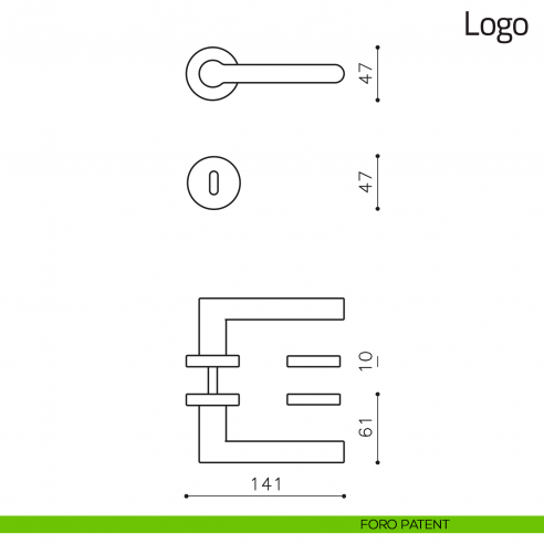 Maniglia per porta Logo Olivari foro patent