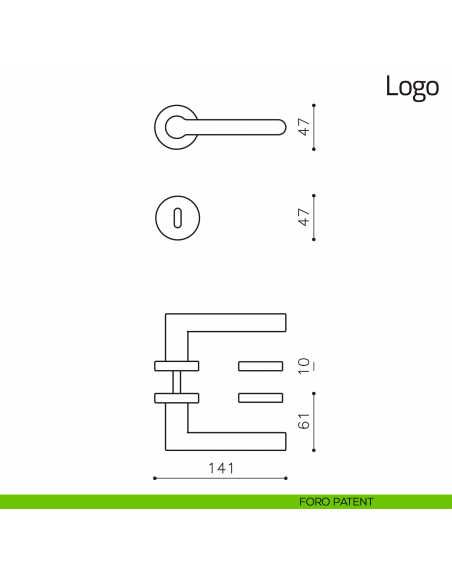 Maniglia per porta Logo Olivari foro patent