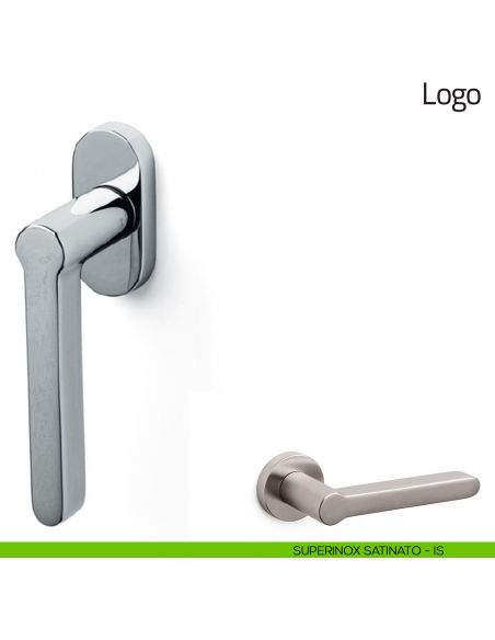 Maniglia per finestra martellina DK Logo Olivari superinox satinato