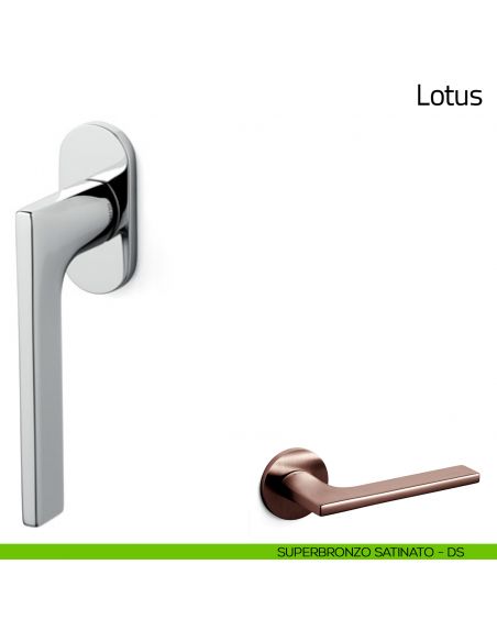 Maniglia per finestra martellina DK Lotus Olivari bassa superbronzo satinato