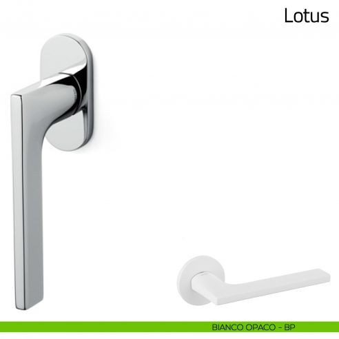 Maniglia per finestra martellina DK Lotus Olivari bassa bianco opaco